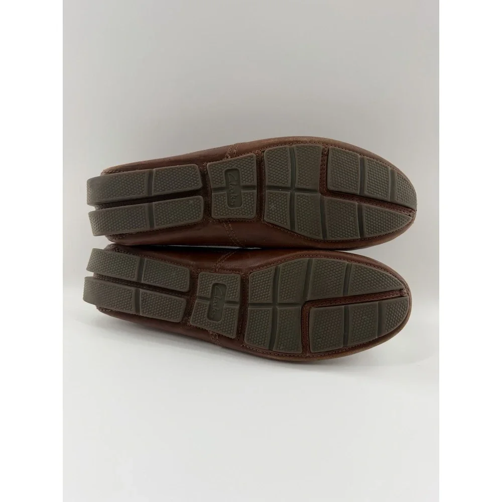 Clarks Men's Shoe Markman Brown Leather Driving Style Loafers Slippers Size 13 M